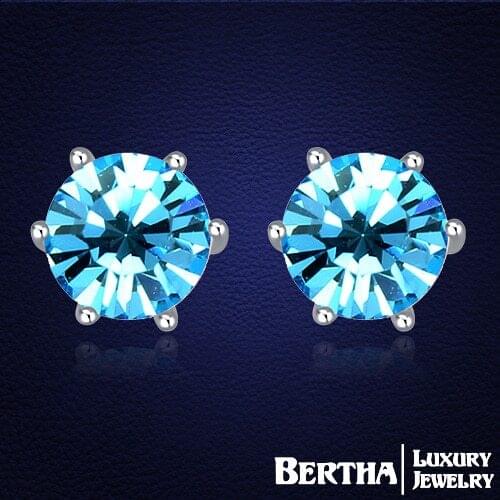 New Shiny Stud Earrings Fine Jewelry Crystals from Swarovski Boucle D'Oreille Party Earrings For Women Aretes De Mujer