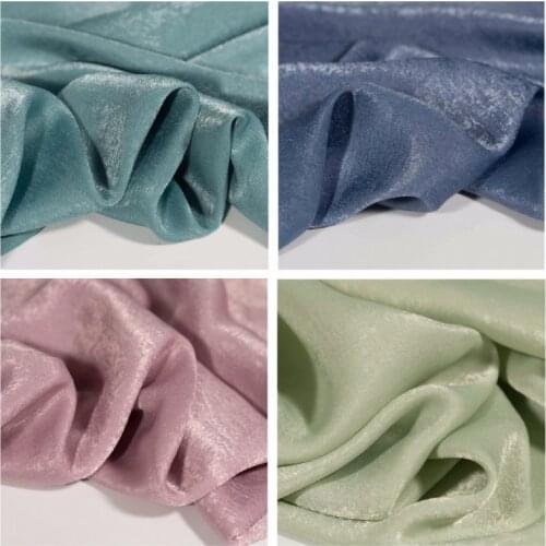 Solid Dress Fabric Crepe Glossy Non Stretchy Garment Curtains DIY Sewing Material