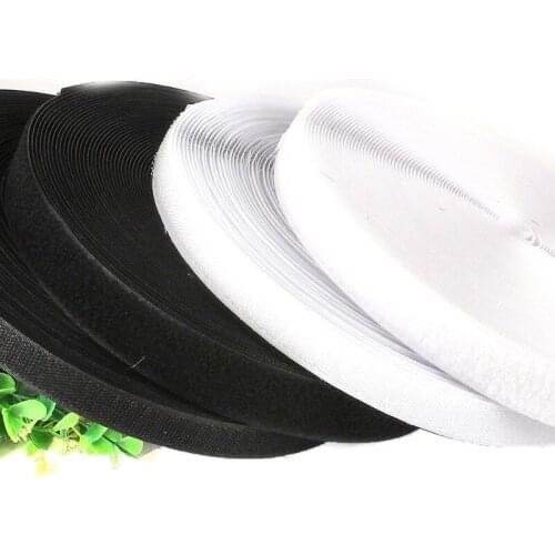 1Meter 20mm Black White Self Adhesive Tape Hook Loop Fastener No Glue Tape Adhesive Sewing-on Strips Strong Tape