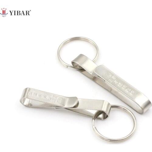 Anti-lost Stainless Steel Detachable Keychain Waist Belt Clip Buckle Hanging Key Ring Holder