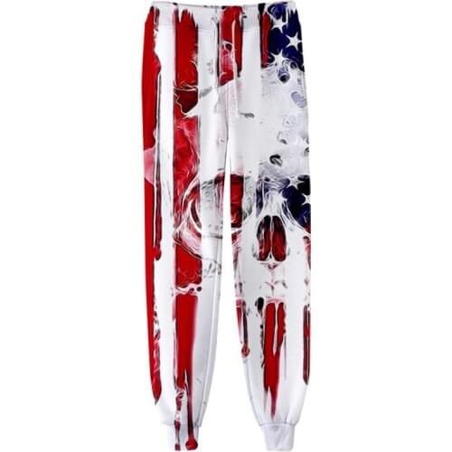 Skull Eagle USA National Flag 3D Printed Sweatpants Fashion Harajuku Joggers Pants Casual Warm Track Pants Streetwear Trousers
