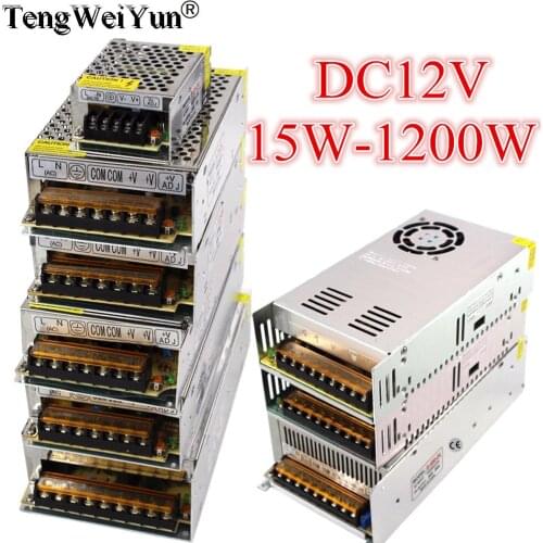 DC12V 1A 2A 3A 5A 10A 20A 30A 40A 50A lighting Transformers LED Driver Power Adapter For LED Strip light Switch Power Supply