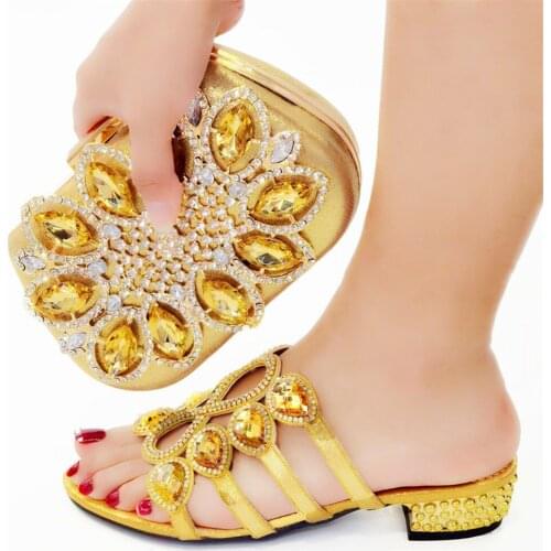 2021 Italian Design Arrival Nigerian Fashion Ladies Shoes and BagsWith Colorful Decoration for Party Wedding