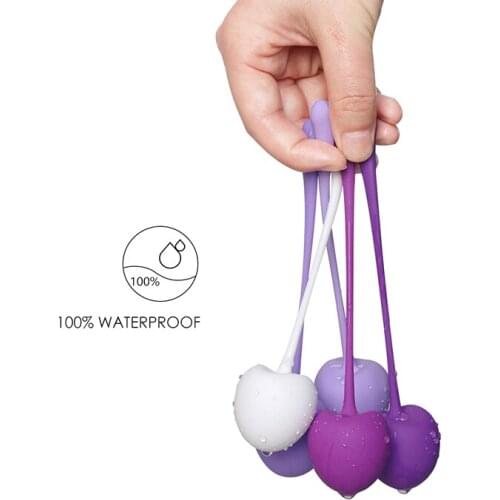 5Pcs/Set Kegel Ball Smart Ball Vagina Exercise Weight Kit Vagina Tight Trainer Silicone Cherry Kegel Balls For Vagina Tightening