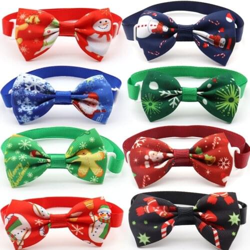 50/100 Pcs Pet Dog Grooming Product New Christmas Puppy Dog Cat Bows Tie Necktie Xmas Small Dog Accessories Dog Tie Pet Bowtie