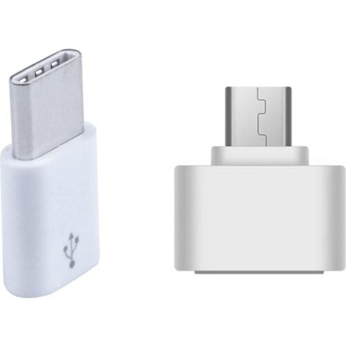1 Pcs USB Type C 3.1 Male To Micro-USB Data Adapter & 1 Pcs USB 3.0 Type-C Otg Cable Adapter