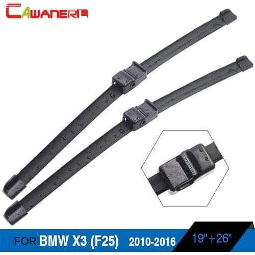 Cawanerl Auto Wiper Blades Soft Rubber Frameless Wiper Blade Windshield Bracketless For BMW X3 F25 2010-2016