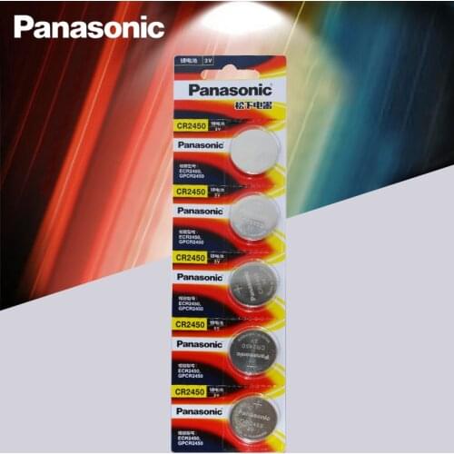 5pcs New Original Panasonic CR2450 CR 2450 3V Lithium Button Cell Battery Coin Batteries For Watches,clocks,hearing aids