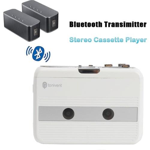 Bluetooth Cassette Player Transmit Tape Music to Bluetooth Earphone/Speaker with FM Radio FunctionWalkman Stereo Cassette Player
