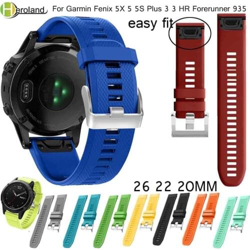 Watchband Strap bracelet for Garmin Fenix 5X 5 5S Plus 3 3HR 935 Smart Watchbands Quick Release Silicone Easyfit WristBand Strap