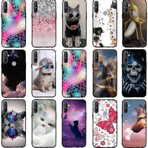 Phone Cases For OPPO Realme 5 Case Soft Silicone TPU Cute Cat Painted Back Cover For OPPO Realme 5 5s 5i C3 C3i 6i Cover Bumper