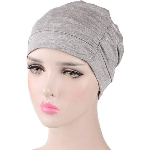 New WomenS Cotton Modal Cotton Head Cap Sleep Chemotherapy Cap Base Elastic Cloth Hair Accessories Muslim Headscarf