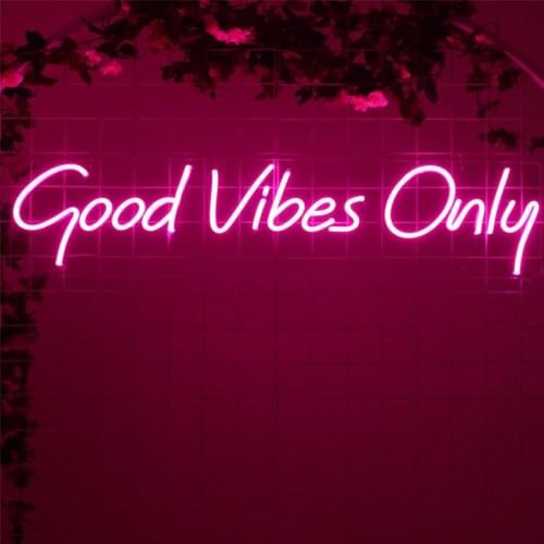 Good Vibes Only Neons Sign Light Custom Flex Led Acrylic Aesthetic Room Decor Wall Party Wedding Decoration Letrero Neon Mural
