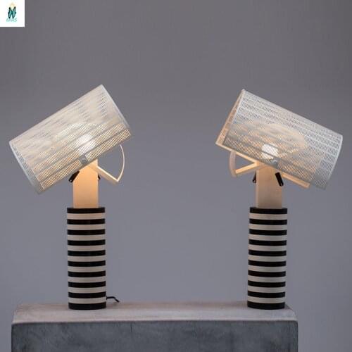 Italian Artemide Table Lamp Nordic Striped Grid Creative Lights for Study Room Living Room Bedroom Bedside Decor Led Floor Lamps