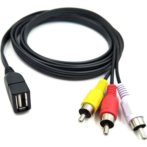 USB to RCA Cable,3 RCA to USB Cable,AV to USB, USB 2.0 Female to 3 RCA Male Video A/V Camcorder Adapter Cable for TV/Mac/PC 5ft