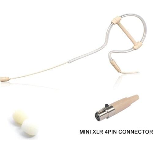 Quality Beige Single Earhook Headset Mic Headworn Microphone Mini 3-Pin XLR Pyle Upgrade For Stage Houses Of Worship Lecturers