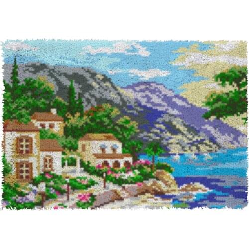 Latch Hook Kits DIY landscape Carpet Rug Plush Wall Tapestry Kits Crochet Floor Mat Thick Yarn Cushion Arts & Crafts