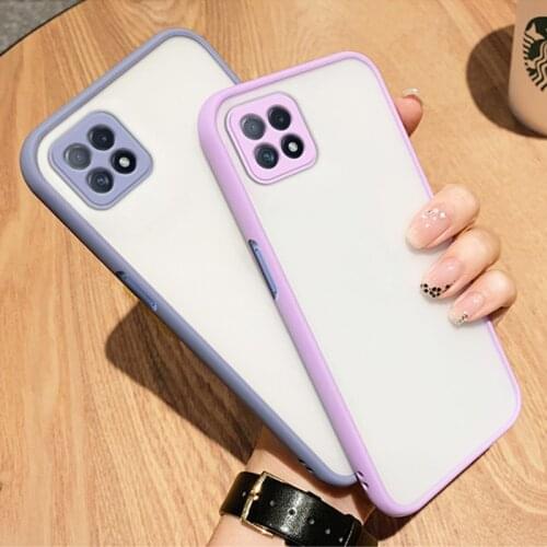 Candy Colors Skin Matte Touch Soft + Hard Back Cover For Samsung Galaxy A22 5G A12 A42 A21S A02 A21 A51 A71 A31 Phone Cases