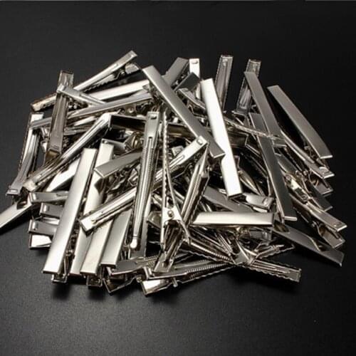50pcs/lot Metal Crocodile Clips Cable Lead Testing Metal Alligator Clips Clamps Hair Clips Hairpins 30mm-75mm