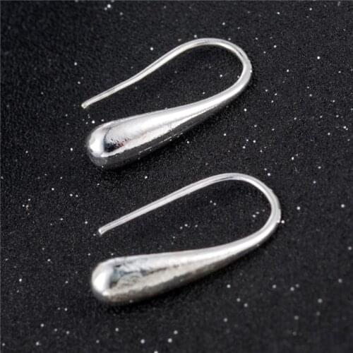 Lovely Teardrop Style Hook Silver Plated Earrings Hoop Fashion Jewelry Lady Ear Earring For Women statement Jewelry indian