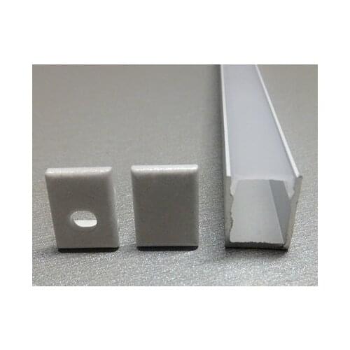 MINI Aluminium Profile for 8mm LED tape; Anodized Inox, Diffuser, End Caps, 1m length, Free Shipping