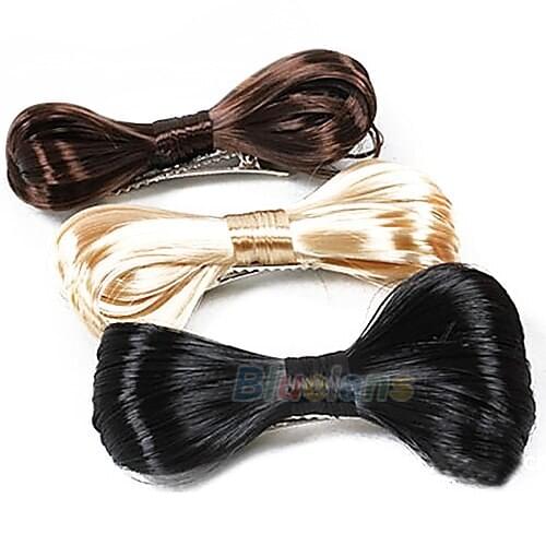 Fashion Women Hair Bow Bowknot Wig Hair Party