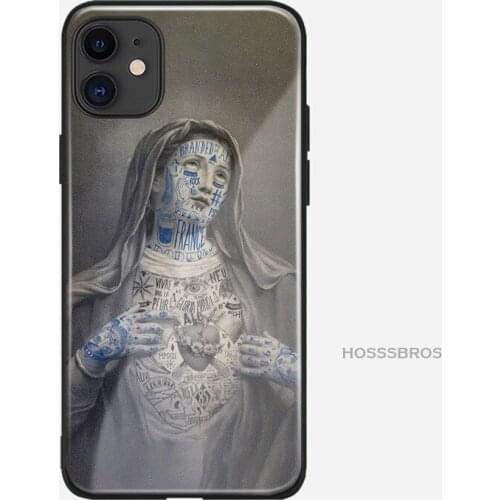 Saint nun Dark art Kitsch soft silicone glass smooth Phone case shell cover for iPhone 6 6s 7 8 Plus X XR XS 11 Pro Max