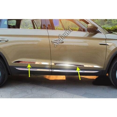 Car Sticker Styling Protect Cover Side Door Body Trim Frame Strip Molding Part For Skoda Kodiaq 2017 2018 2019 2020
