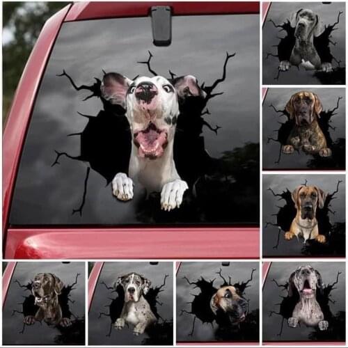 Dog crack car stickers Creative simulation pet decoration sticker glass car window stickers dogs Creative car stickers