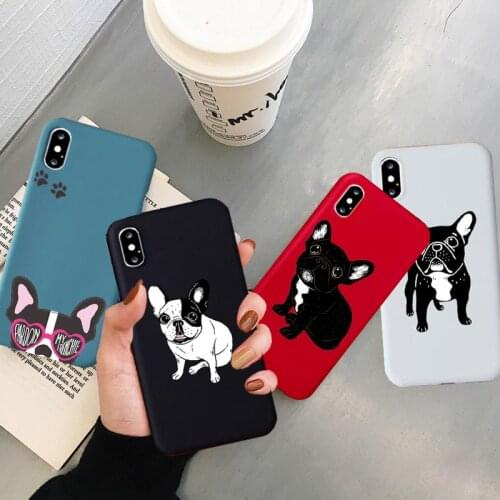 New Cute Brindle Frenchie Puppy Case for IPhone 12 11 Pro X XR XS Max 8 7 6 6S Plus SE 2020 Cover Soft Silicone Phone Case Capa