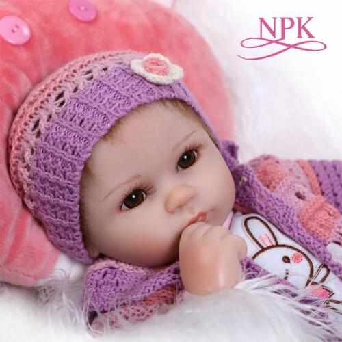 NPK soft silicone reborn baby doll toys lifelike 40cm vinyl reborn babies play house bedtime toy birthday gift for girl