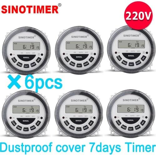 Wholesales TM619H-2 230VAC 7 Days Weekly Programmable Time Relay Digital Timer Switch Output 220V Voltage Detachable Battery