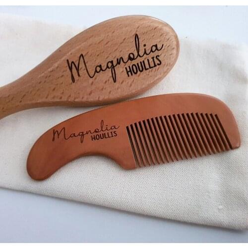 Personalised Baby Hair Brush and Comb Set,New born Gifts, Baby Keepsake,Baby Wooden Brush