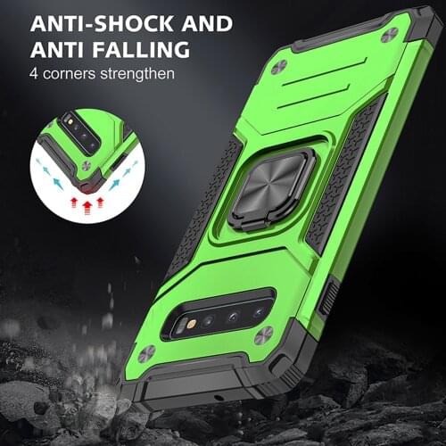 Drop resistance Rugged Case For Samsung Galaxy S10 Plus S10e Armor Fall resistant impact Shock proof Shield Car Magnetic Cover