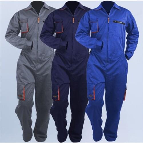 Men and women plus size work overall work uniforms welding clothes car repair workshop mechanic spring thin pocket work clothes
