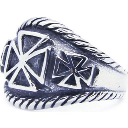 Size 7-13 Dropship New Arrival Cross Ring 316L Stainless Steel Fashion Punk Style Cross Ring