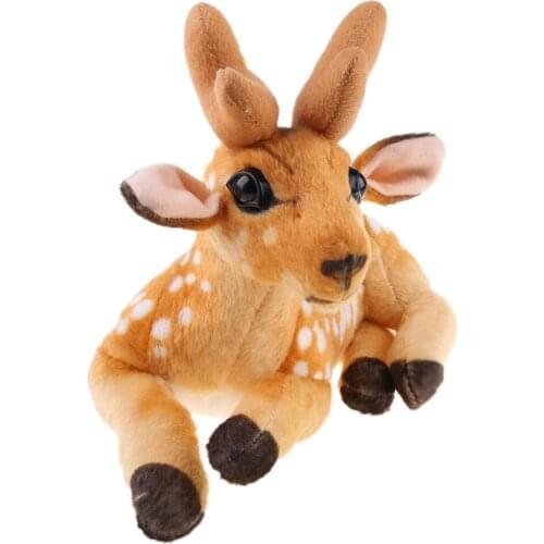 Lifelike Simulation Deer Doll/ Tiger/ Black Leopard/ Money Leopard Plush Toy Panther Soft Stuffed Animal Birthday Gift