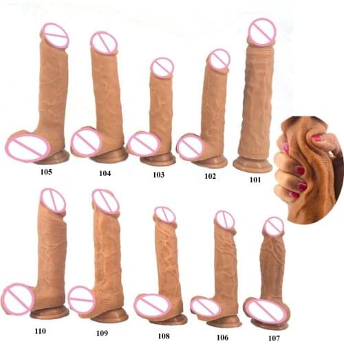 FAAK 8 inch dildo realistic penis lifelike dual density layer silicone sex toys massive cock with suction cup