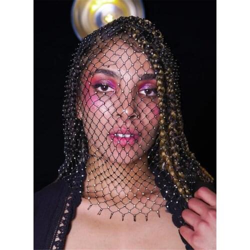 Amphiaraus Luxury Tiara Women Mesh Glitter Rhinestone Headscarf Hollow OutCrystal Diamond Tiara Fashion Jewelry Hair Accessories