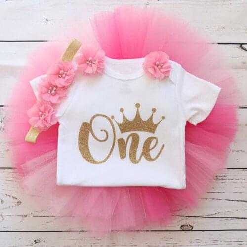 Flower Baby Clothing Sets for Girl Summer 1st Birthday Clothes Little Princess Party Girls Clothing 12 Months Baby Vestido Wear