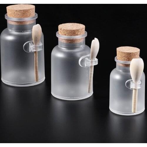 Scrub Bath Salt ABS Bottle Sealed Jar Wooden Spoon Soft Cork Storage Stopper Bottle Frosted Seal Bottle Refillable Mask Powder J