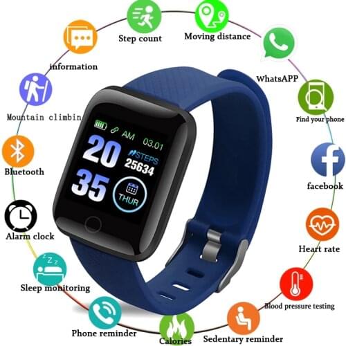 116 Plus Smart Watch Health Wristband Blood Pressure Heart Rate Fitness Tracker Smartwatch For Apple Xiaomi Android Ios Phone