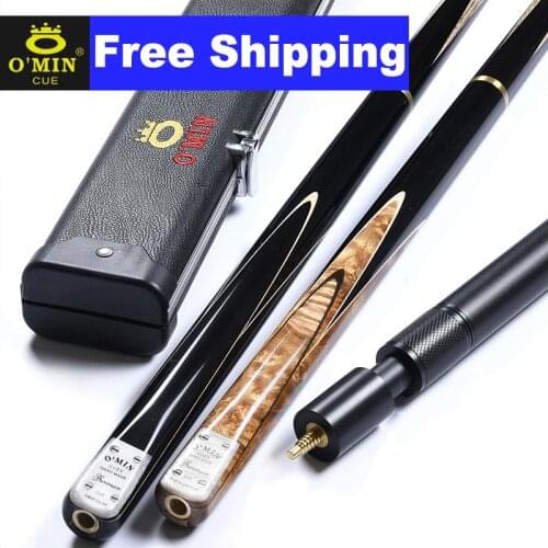 Original O'Min Gunners 3/4 Split Snooker Cue 9.5/10mm Tip Professional Ash wood Shaft with Excellent Aluminum Scalable Extension