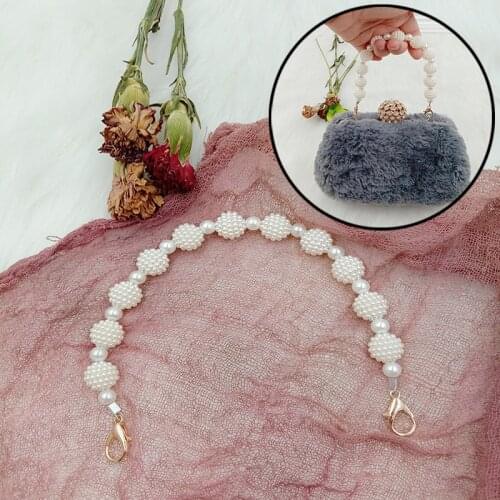 Wrist Bag Chain Handle Imitation Pearls Clutch Bag Strap For Women Girl Purse Bag Belt wallet Belt Stylish Bag Accessories
