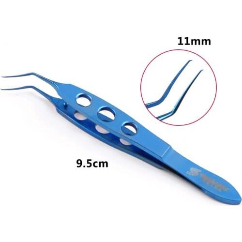 Titanium Utrata Capsulorhexis Forceps Curved Angle 105mm long Tape location ophthalmic instrument surgical