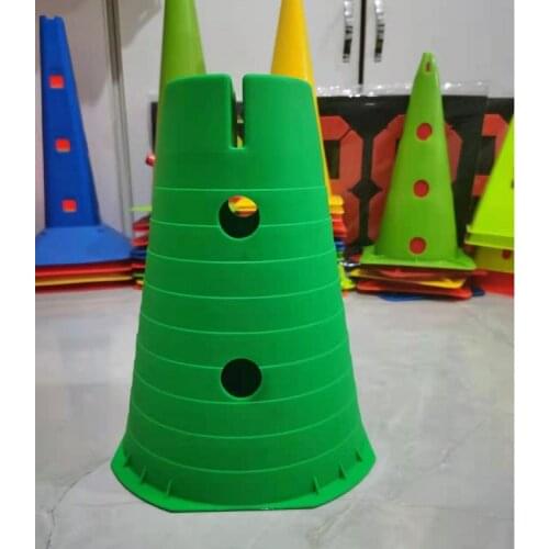 Ice Cream Bucket Cone Child Hurdling Football Training Vientiane Combination Unit Bucket Trainer with Hole Mark Bucket Agility