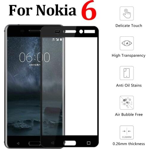 Tempered glass on the for nokia 6 armor noki screen protector noka display nokia6 protective protect nokio glas temp full cover