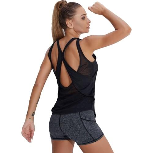 Womens Sexy Backless Fitness Sports Yoga Shirt Quickly Dry Sleeveless Running Vest Workout Crop Top Female T-Shirt