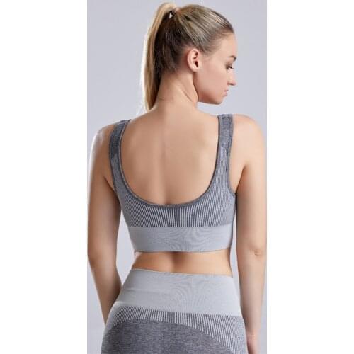 Womens Shock Absorber Padded Sports Bra Scoop Back Push Up Running Fitness Athletic Bras High Support Sport Bra Tops Yoga Crop