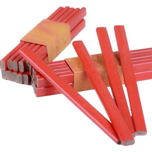 10Pcs 175mm Standard Carpenters Pencils Wood Black Carpenter Pencil Woodworking Elliptical Pencil